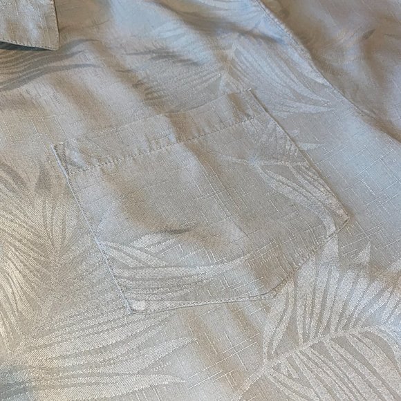 Jamaica Jaxx Green 100% Silk Button Down Hawaiian Shirt XL Cool Mint Green - Picture 5 of 7